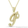 thumbnail image 2 of Alfred & Vincent Sterling Silver Rhodium Pendant – Initial Letter A Cursive With CZ Crystal – 16-24" Chain 2 of 4