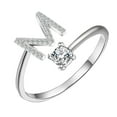 thumbnail image 1 of Initial Letter Rings For Women Adjustable Silver Jewelry Alphabet For Her Girlfriend Sister, 1 of 3