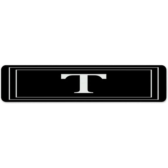 Initial Letter T Monogram 4"x16" Metal Signs Outdoor Shop Room Dorm Man Cave Decor Aluminum Metal Sign Script Family Name Garage Signs for Outside