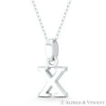 thumbnail image 1 of Initial Letter "X" 20x10x3mm (0.8in x 0.4in x 0.12in) Charm 3D Pendant & Chain Necklace in .925 Sterling Silver, 1 of 1