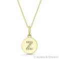 thumbnail image 1 of Initial Letter "Z" Cubic Zirconia Crystal Round Disc Pendant in Solid 14k Yellow Gold, 1 of 1