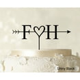 thumbnail image 1 of "Initial Name Cake Topper Personalized Shiny Black Cake Topper Color Option Available 5""-7"" Inches Wide", 1 of 1