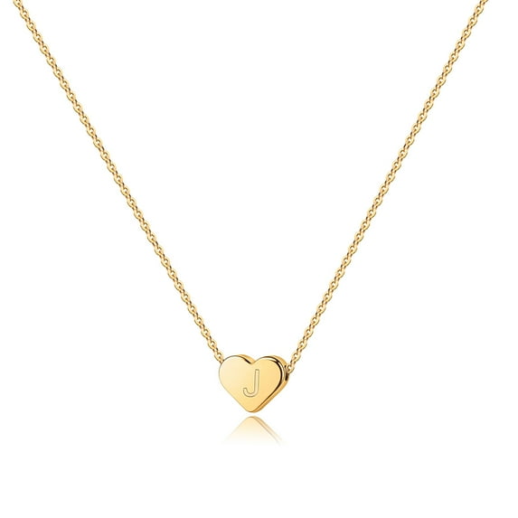 Initial Necklace Birthday Gifts Tiny Heart Pendant Letter Necklace Initial Heart Charm Necklace Birthday Jewelry Gifts