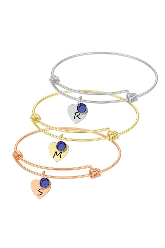 Initial Necklace with Birthstone Necklace for Women Custom Sapphire Necklace September Birth Stone Jewelry Personalized Gifts For Her - Birthday Gifts for Women - Initial with Gem Stone Jewelry