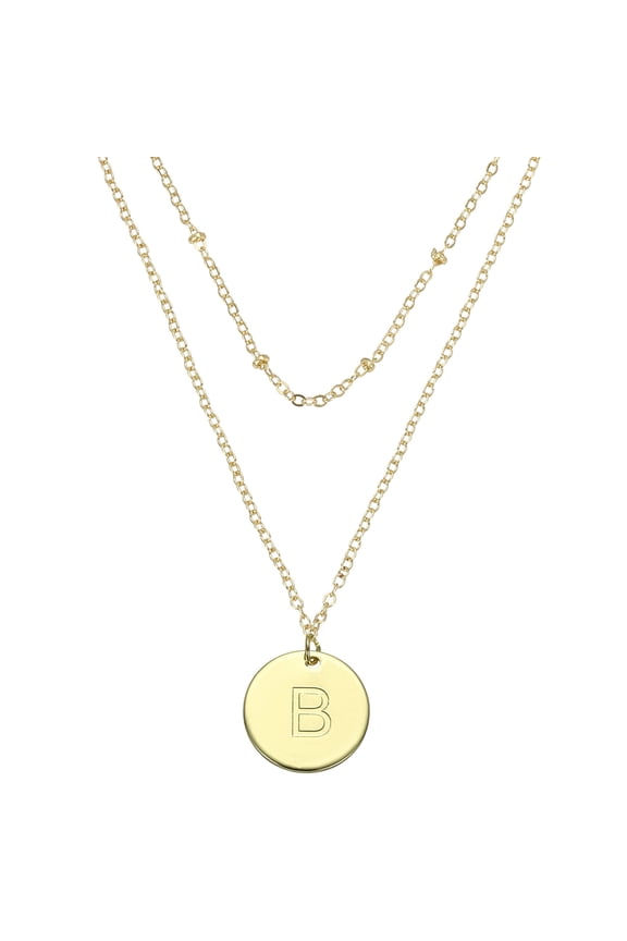 Initial Necklace Letter Necklace, Disc Pendant Alphabet Layered Necklace Tiny Initial Necklace Gold Tone for Teens Women Birthday Gifts, Y