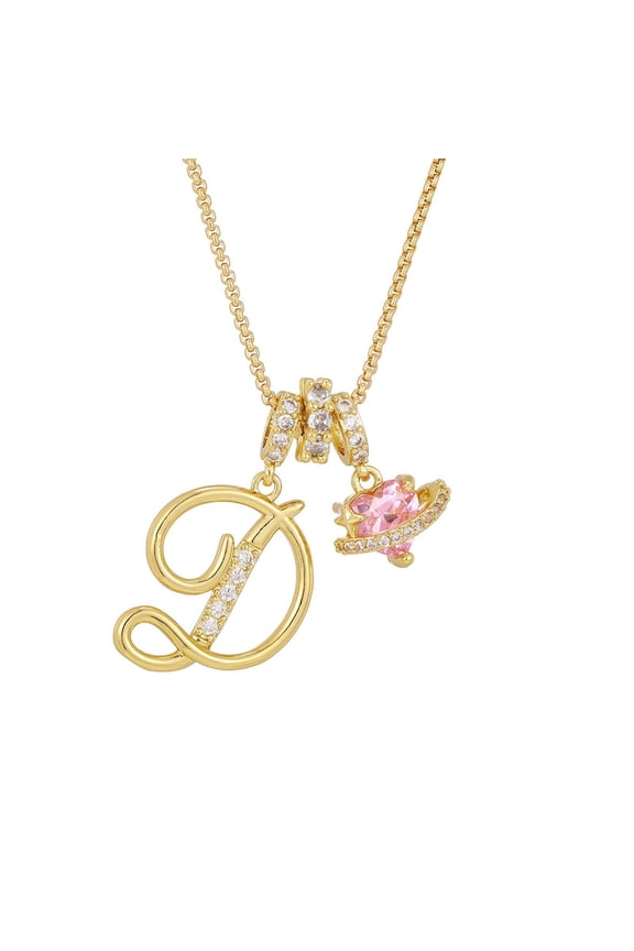 Initial Necklace,Letter Necklace for Women,Gold 3-Layering Initial Letter Pendant Necklaces,Gold Initial Necklaces for Women, Letter Necklace for Her Birthday Yellow Gold Initial Pendant(D)
