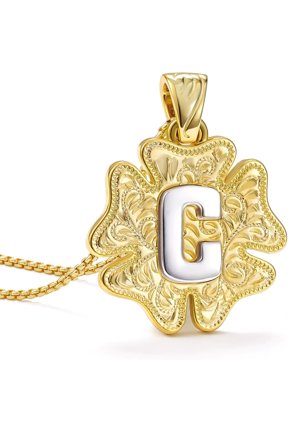 Initial Necklace for Women, 14K Gold Plated A-Z Letter Necklace with Flower Pendant Adjustable Chain Handmade Personalized Jewelry Gift