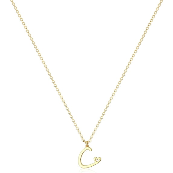 Initial Necklace for Women-14k Gold Filled Dainty Letter Necklaces Trendy Cute Custom Personalized Monogram