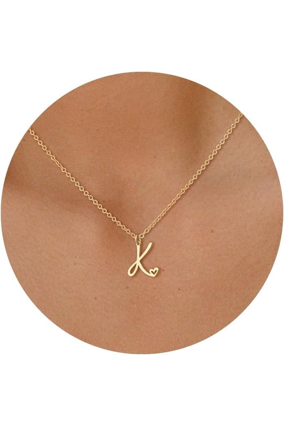Initial Necklace for Women-14k Gold Filled Dainty Letter Necklaces Trendy Cute Custom Personalized Monogram