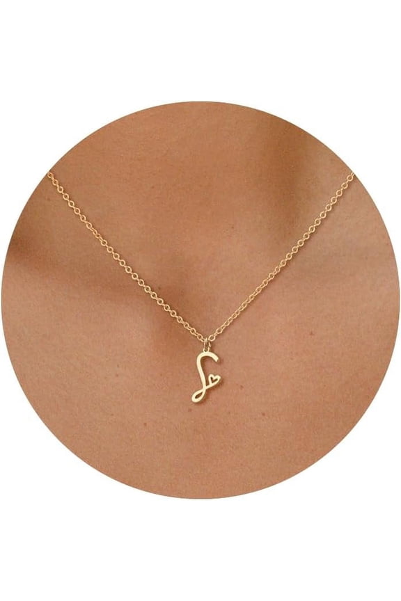 Initial Necklace for Women-14k Gold Filled Dainty Letter Necklaces Trendy Cute Custom Personalized Monogram
