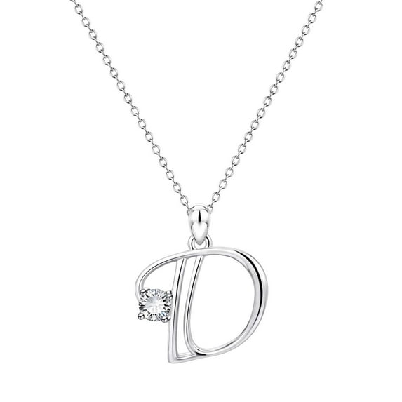 Initial Necklaces For Women Mama Necklace Granddaughter Grandmother D Initial Alphabet Shape Rhinestone Necklace For Women Necklaces Silver