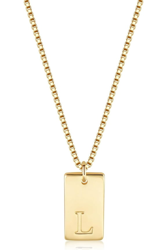 Initial Necklaces for Women -14K Gold Plated Alphabet Necklace Fine Gold Name Necklace-Personalized Women's Initial Pendant Necklace-Trendy Gold Jewelry