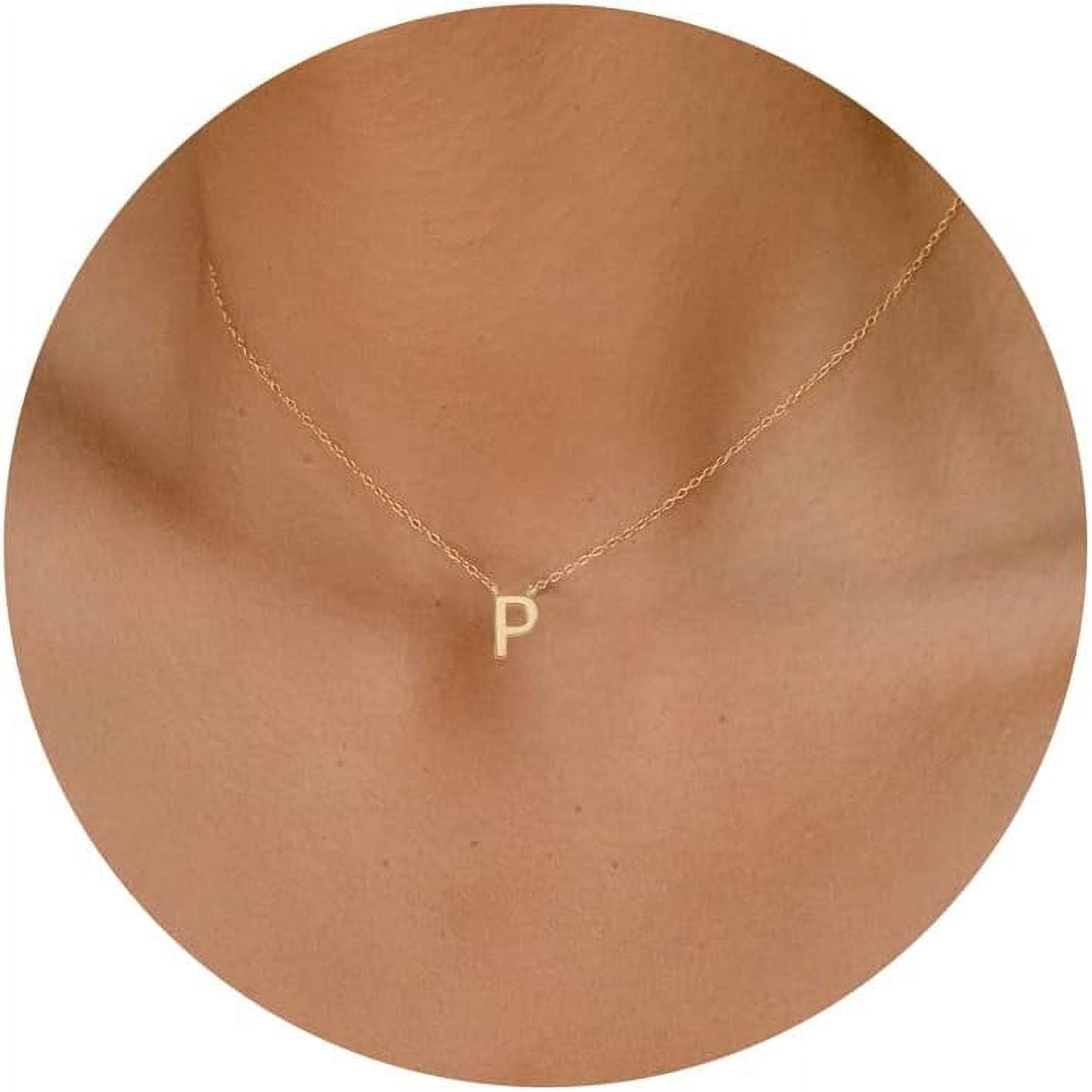 Dainty Gold Initial Necklace - Layered Coin Disc Letter Pendant Choker For Women & Girls