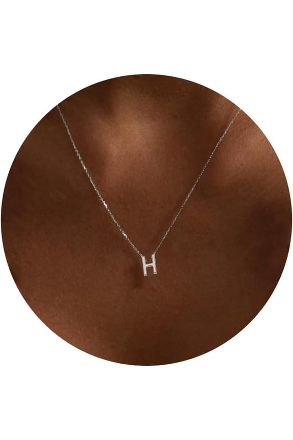 Initial Necklaces For Women,Dainty Silver Letter Necklace Name Personalized Monogram Pendant Necklace Simple Cute Initial Necklace Choker Necklace For Women Trendy Silver Jewelry Gifts[o7423]