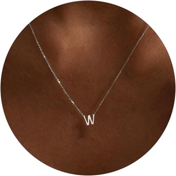 Initial Necklaces For Women,Dainty Silver Letter Necklace Name Personalized Monogram Pendant Necklace Simple Cute Initial Necklace Choker Necklace For Women Trendy Silver Jewelry Gifts[o7421]