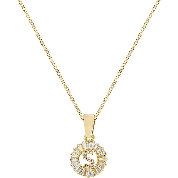 Initial Necklaces for Women Initial Jewelry for Women 14K Gold Plated Letter Layered Personalized Round Zirconia Letters Jewelry for Women Valentines Day Gifts