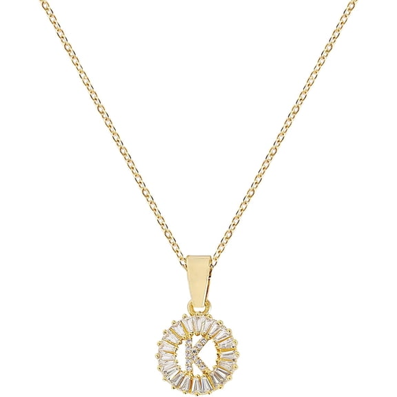Initial Necklaces for Women Initial Jewelry for Women 14K Gold Plated Letter Layered Personalized Round Zirconia Letters Jewelry for Women Valentines Day Gifts