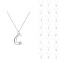 thumbnail image 1 of Initial Necklaces for Women A-Z Silver Rhinestone Pendant Charm Necklace Fashion Jewelry Accessories Gift, 1 of 4