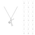 thumbnail image 1 of Initial Necklaces for Women A-Z Silver Rhinestone Pendant Charm Necklace Fashion Jewelry Accessories Gift, 1 of 4