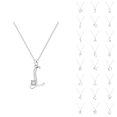thumbnail image 1 of Initial Necklaces for Women A-Z Silver Rhinestone Pendant Charm Necklace Fashion Jewelry Accessories Gift, 1 of 3