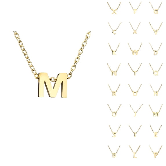 Initial Necklaces for Women Men A-Z Gold Pendant Necklace Personalized Name Charm Necklace Fashion Jewelry Accessories Gift