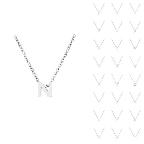 Initial Necklaces for Women Men A-Z Silver Personalized Name Pendant Charm Necklace Fashion Jewelry Accessories Gift