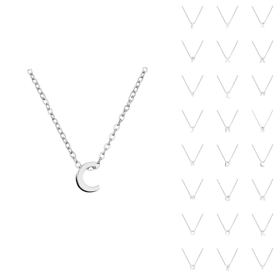 Initial Necklaces for Women Men A-Z Silver Personalized Name Pendant Charm Necklace Fashion Jewelry Accessories Gift