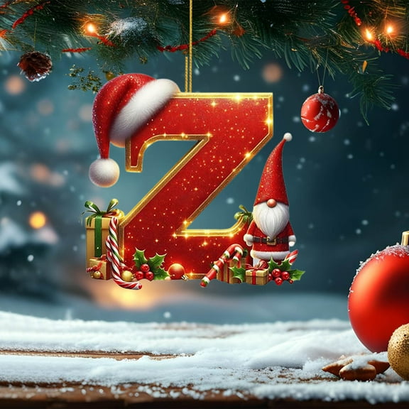 Initial Ornaments for Christmas Tree,A-Z Alphabet Christmas Tree Ornaments - 26 Pcs Personalized Decor, Holiday Must-Have for Instant Festive Chee