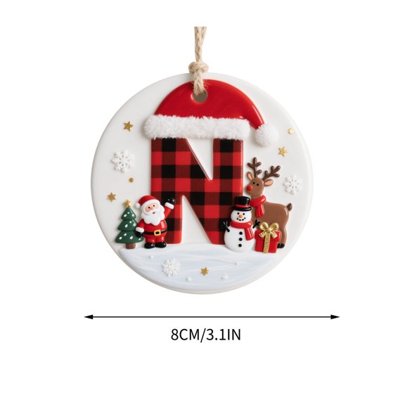 Initial Ornaments for Christmas Tree,Personalized Christmas Tree Ornaments - 26 Letter Custom Decor, Festive DIY Hanging Pendants