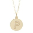 thumbnail image 1 of Initial Pave Disc Necklace gold, 1 of 3