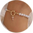 thumbnail image 1 of Initial Pearl Bracelets for Women Girls Gifts - Personalized Pearl Bracelet Dainty Gold Initial Bracelets for Women Teen Girls Bridesmaid Gifts Wedding Gifts Valentine's Gift, 1 of 2