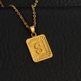 thumbnail image 1 of Initial Pendant Letter Necklace | 18K Hypoallergenic Link Chain 17" + 2" | Personalized Name Rectangle Alphabet Necklace | RJ Designs, 1 of 38