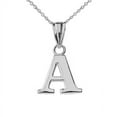 thumbnail image 1 of Initial Pendant Necklace in Sterling Silver :  A  Pendant with 20" chain, 1 of 1