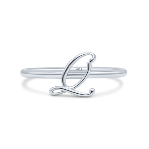 Initial Q Alphabet Letter Name Monogram Stackable Ring Band 925 Sterling Silver Size 8