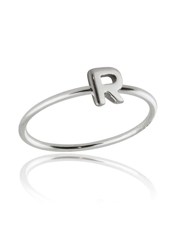 Initial Ring - 925 Sterling Silver - Stacking Letter Initial Rings Letters A-Y