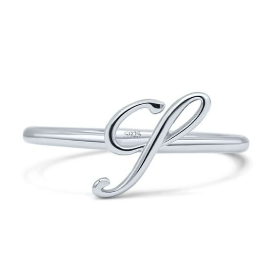 Initial S Alphabet Letter Name Monogram Statement Ring Band 925 Sterling Silver Size 7