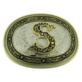 thumbnail image 1 of Initial S Letter Monogram Belt Buckle Cowboy Rodeo Western Metal Vintage Fashion, 1 of 2