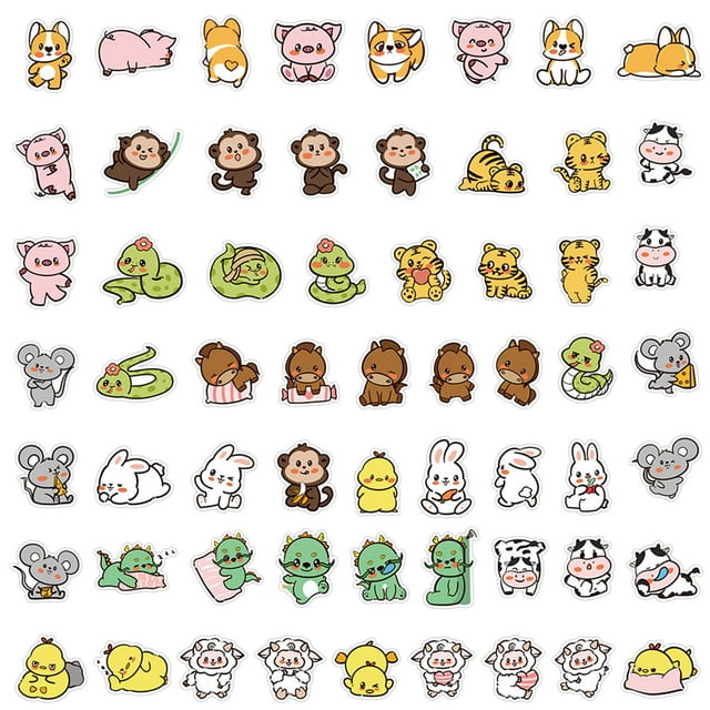 Initial Stickers for Water Bottles Travel Stickers Animal Stickers For