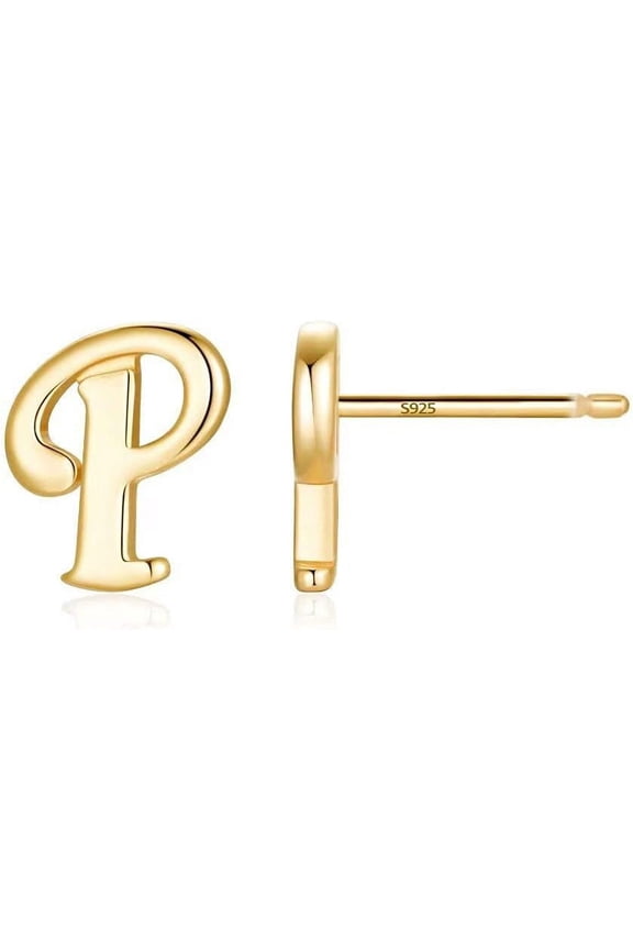 Initial Stud Earrings For Women S925 Sterling Silver Post 14K Gold Plated Tiny Letter Earrings Hypoallergenic Personalized Earrings[Z1]