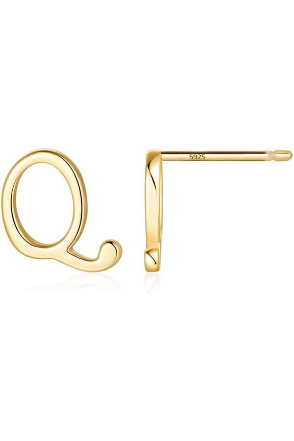 Initial Stud Earrings For Women S925 Sterling Silver Post 14K Gold Plated Tiny Letter Earrings Hypoallergenic Personalized Earrings[Z1]