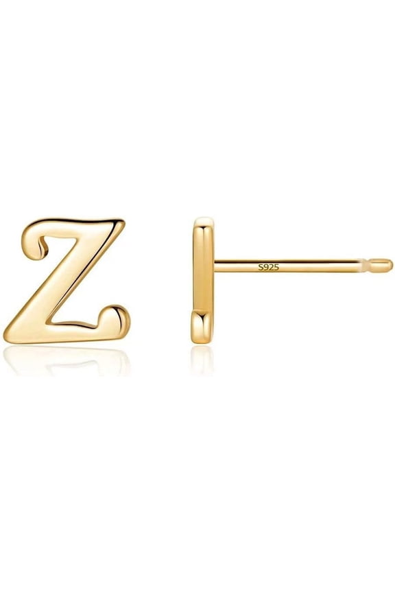 Initial Stud Earrings For Women S925 Sterling Silver Post 14K Gold Plated Tiny Letter Earrings Hypoallergenic Personalized Earrings[Z1]