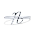 thumbnail image 1 of Initial U Alphabet Letter Name Monogram Stackable Ring Band 925 Sterling Silver Size 6, 1 of 5