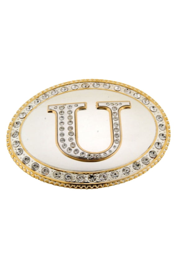 Initial U Monogram Belt Buckle Letter Alphabet Western Cowboy Rodeo Texas Mirror