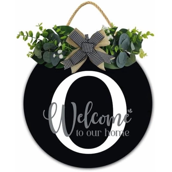Initial Wreath Letter O - Monogrammed Door Hanger, New Home Housewarming Gift, Family Last Name Initial Front Door Welcome Hanging Sign, 12 IN Last Name All Year Round Porch Wreath