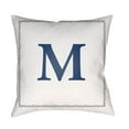 thumbnail image 1 of Surya INT013-2020 20 x 20 x 4 in. Initials Square Throw Pillow, White & Blue, 1 of 2