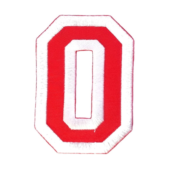 Initials A to Z and Numbers College Varsity Letterman Embroidered Iron On Patch 3" Red/White (0)