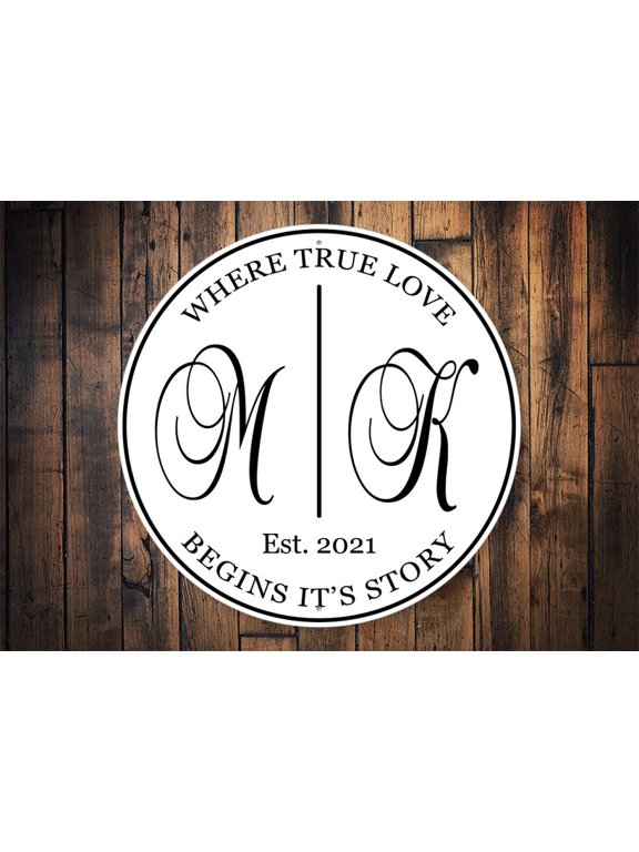 Initials Custom Mr & Mrs Wedding Metal Sign Custom Wedding Sign Wedding Gift Gift For Wedding wedding party gift Just Married GiftSize: 12 x 12 inch