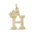 thumbnail image 1 of Initials Letters Pendant / 14k Yellow Gold Initials with Crown Cubic Zirconia Charm / Dije de las Iniciales en Oro, 1 of 7