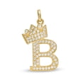thumbnail image 1 of Initials Letters Pendant / 14k Yellow Gold Initials with Crown Cubic Zirconia Charm / Dije de las Iniciales en Oro, 1 of 7