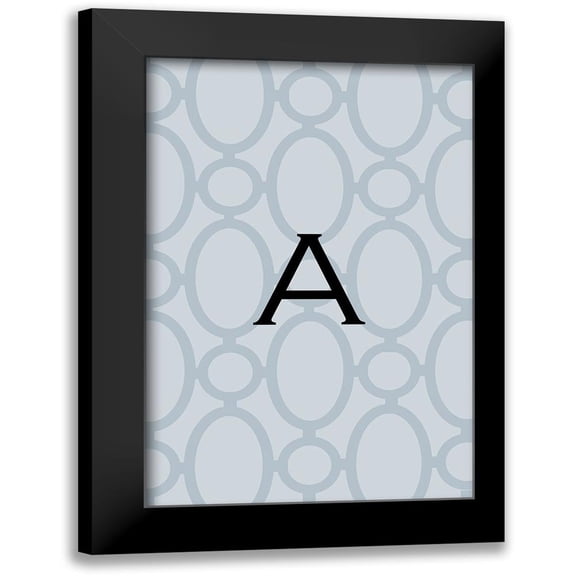 Initials Pattern A 11x14 Black Modern Framed Museum Art Print Titled - Art Licensing Studio